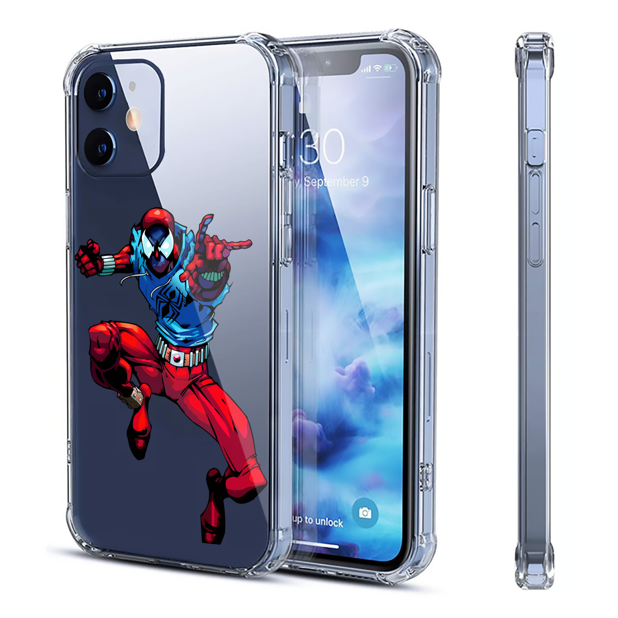 （画像用） Spider Man スパイダーマン 【iPhone 12シリーズ対応】透明スマホケース（クリアソフトケース）
